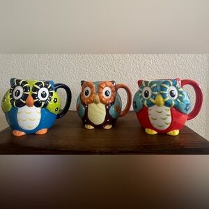 Super Cute Set of 3 Owl Mugs